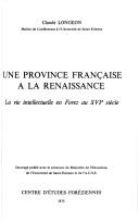 Cover for Une province française à la Renaissance