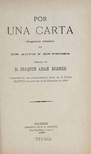Cover for Por una carta