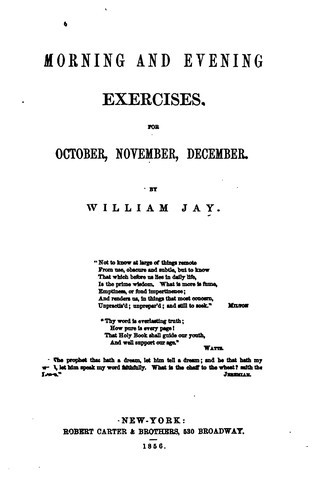 Cover for Morning and Evening Exercises
