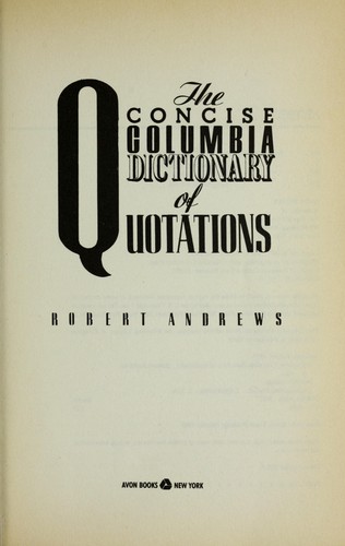 Cover for The concise Columbia dictionary of quotations