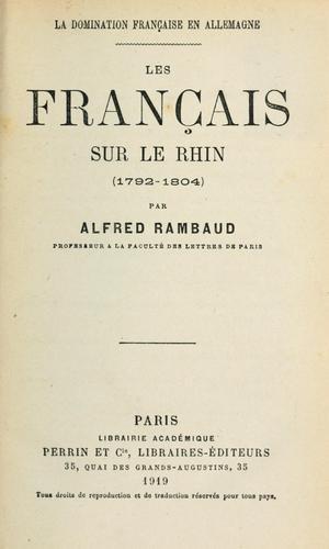 Cover for La domination française en allemagne