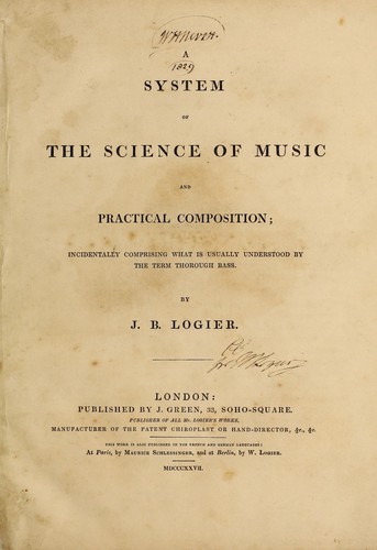Cover for A system of the science of music and practical composition