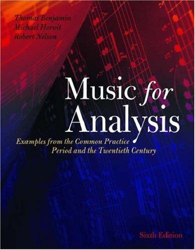 Cover for Music for Analysis