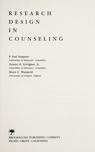 Cover for Research design in counseling