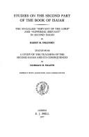 Cover for Studies on the Second Part of the Book of Isaiah (Vetus Testamentum Suppelements)