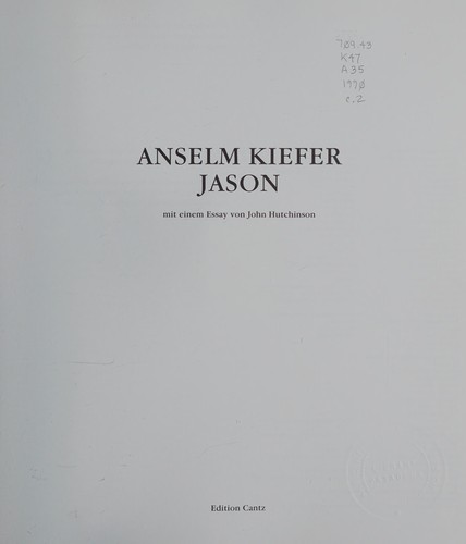 Cover for Anselm Kiefer
