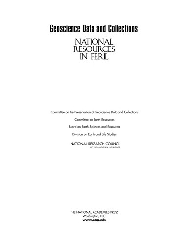 Cover for Geoscience data and collections