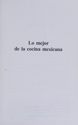 Cover for La Mejor Cocina Mexicana (Vagones)