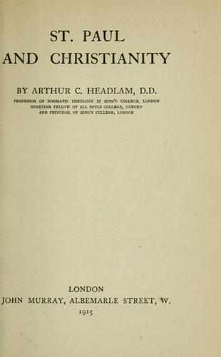 Cover for St. Paul and Christianity