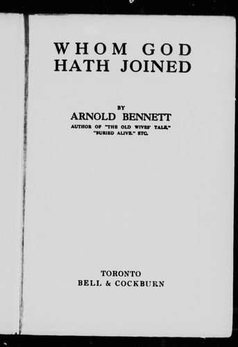 Cover for Whom God hath joined