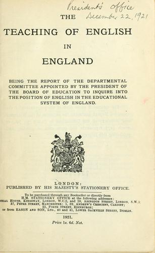 Cover for teaching of English in England