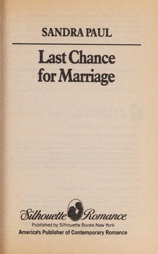 Cover for Last Chance For Marriage
