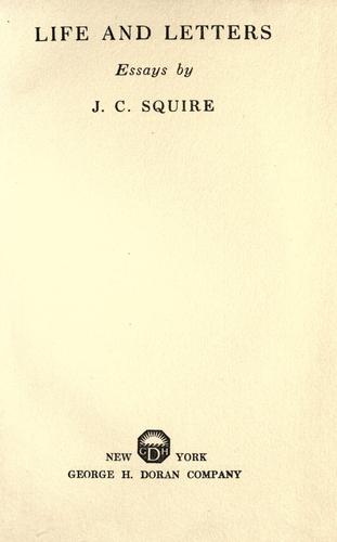 Cover for Life and letters