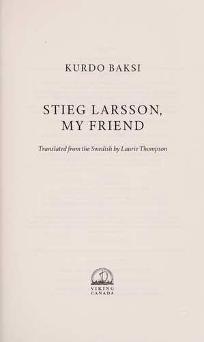 Cover for Stieg Larsson, my friend
