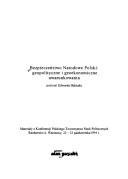 Cover for Bezpieczeństwo narodowe Polski