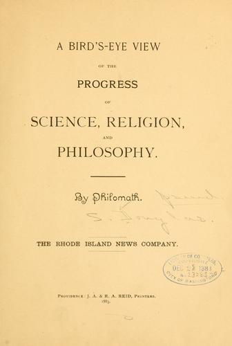 Cover for A bird's-eye view of the progress of science, religion, and philosophy