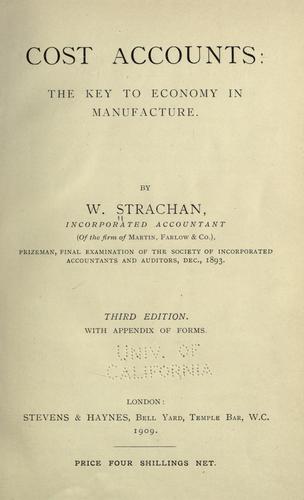 Cover for Cost accounts