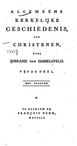 Cover for Algemeene kerkelijke geschiedenis der christen