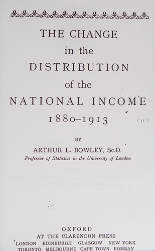 Cover for The Change in the Distribution of the National Income