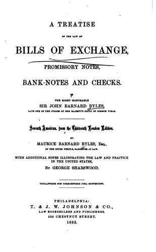 Cover for A treatise of the law of exchange, promissory notes, bank-notes and checks.