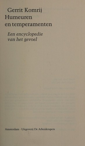 Cover for Humeuren en temperamenten