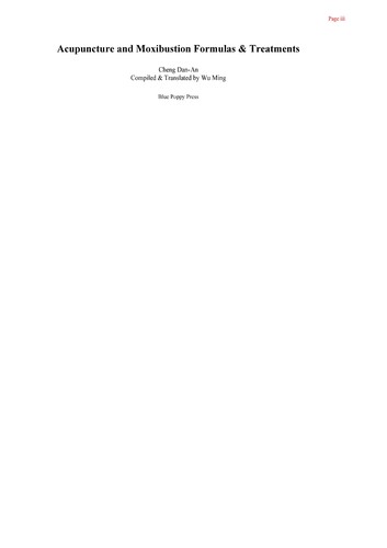 Cover for Acupuncture and moxibustion formulas & treatments =
