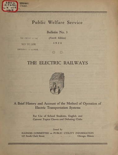Cover for The Electric railways