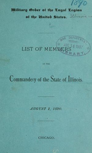 Cover for List of members of the commandery of the state of Illinois.