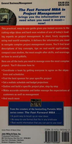 Cover for Fast Forward MBA in Project Management with Microsoft Project 98 120 Trial Edition Set