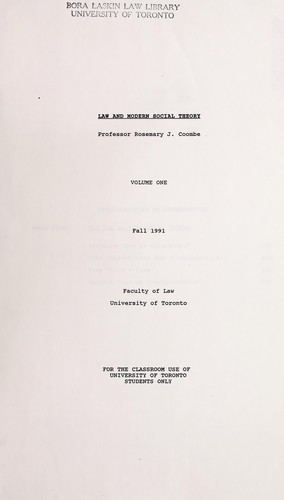 Cover for Law and modern social theory