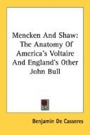 Cover for Mencken And Shaw