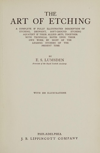 Cover for The art of etching