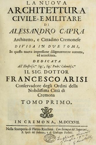 Cover for La nuova architettura civile, e militare