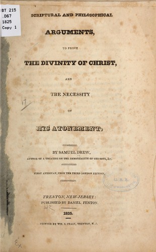 Cover for Scriptural and philosophical arguments