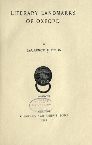 Cover for Literary landmarks of Oxford.