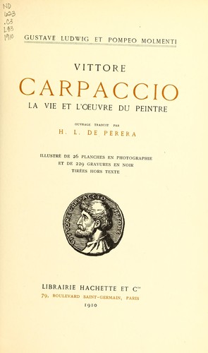 Cover for Vittore Carpaccio