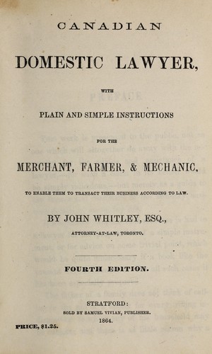 Cover for Canadian domestic lawyer