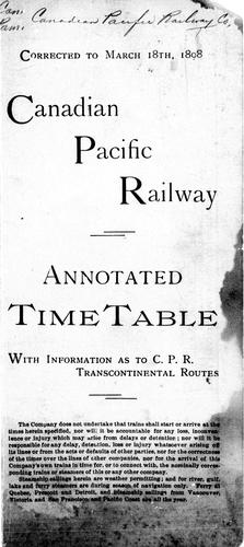 Cover for Annotated time table