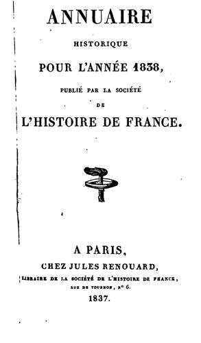 Cover for Annuaire historique