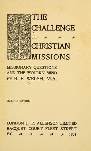 Cover for The challenge to Christian missions