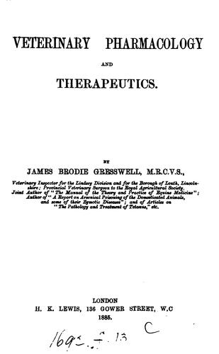 Cover for Veterinary pharmacology and therapeutics.