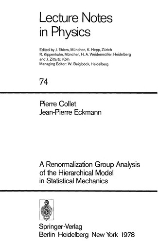Cover for A renormalization group analysis of the hierarchical model in statistical mechanics