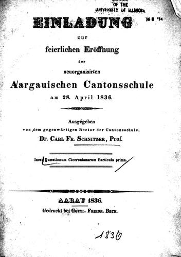 Cover for Quaestionum Ciceronianarum particula prima