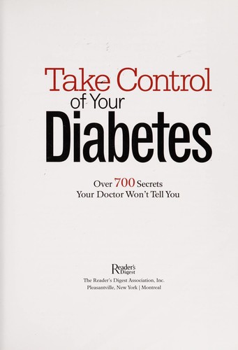 Cover for Take control of your diabetes