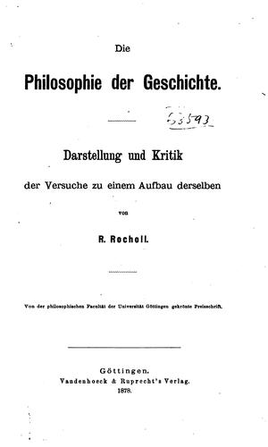 Cover for Die Philosophie der Geschichte