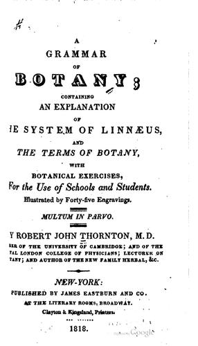 Cover for A grammar of botany