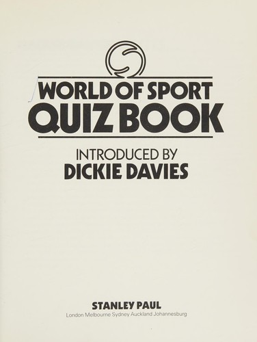 Cover for "World of Sport" Quiz Book