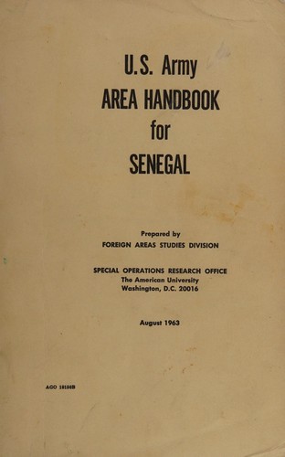 Cover for Area handbook for Senegal.