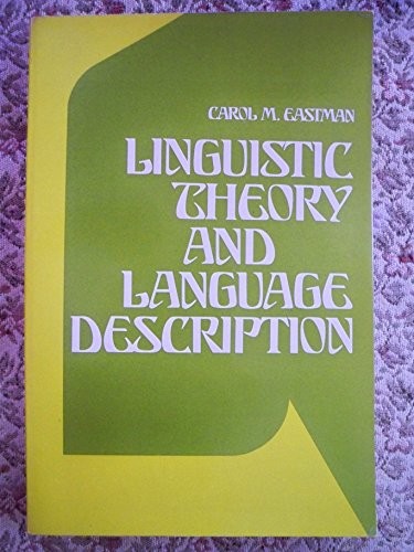 Cover for Linguistic theory and language description