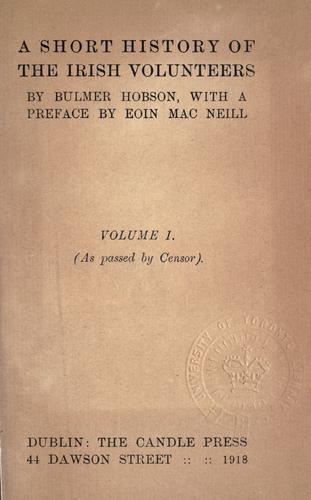 Cover for A short history of the Irish volunteers.
